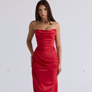 House of CB Satin Strapless Gown